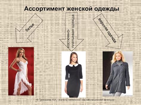 Ассортимент женской одежды для мужчин