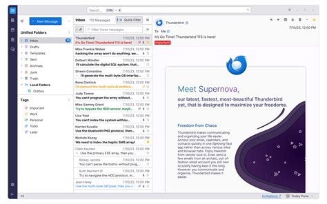 Создание почтового аккаунта в Thunderbird