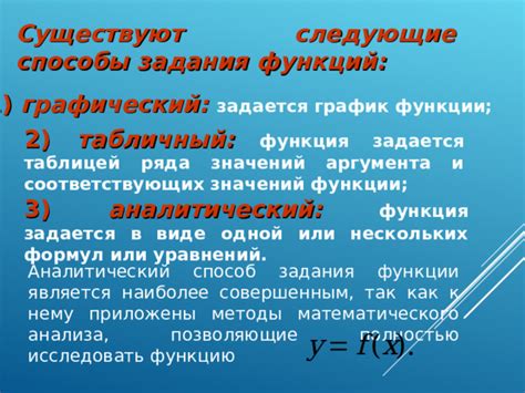 Аналитический подход: методы нахождения значений функций