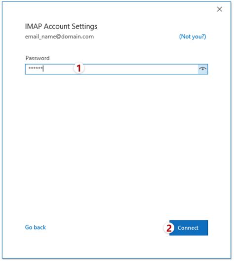 Введите свои учетные данные для настройки электронной почты Outlook в мобильном приложении