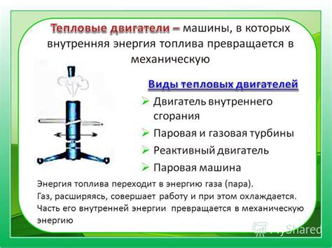 Влияние внутренней энергии на механическую работу