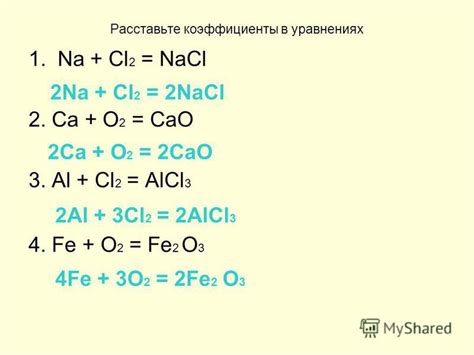 Влияние индекса на состав веществ в химических уравнениях