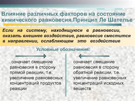 Влияние различных факторов на установление равновесия в растворе