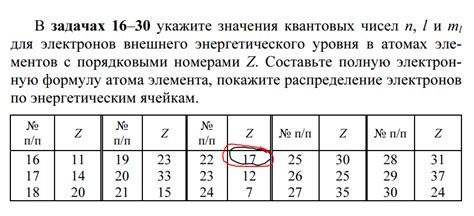 Влияние энергетического уровня на характеристики элементов