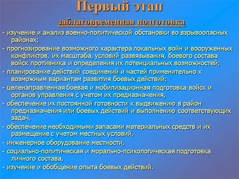 Заблаговременная подготовка