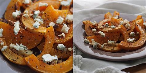Запеченная тыква с орехами и сыром