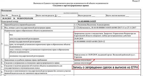 Запись о залоге в выписке ЕГРН