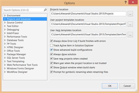 Игнорирование временных файлов и кэша в Visual Studio