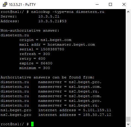 Инструмент nslookup для проверки связи с DNS-сервером
