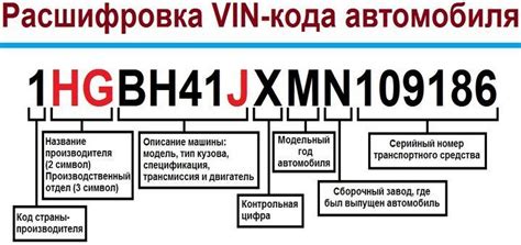 Информация, содержащаяся в каждой составляющей VIN кода и ее интерпретация