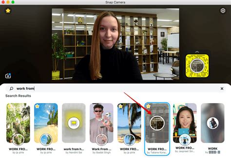 Использование фильтров и спецэффектов в приложении Snap Camera