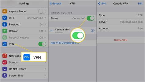 Использование VPN для изменения IP адреса на iPhone
