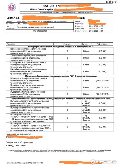 Исследование наличия ВПЧ в рамках обследования