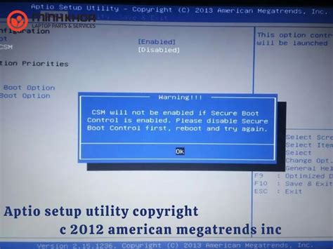 Меняем порядок загрузки в Aptio Setup Utility 2012