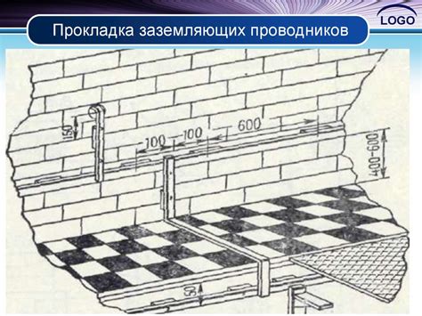 Монтаж основного стержня и прокладка заземления