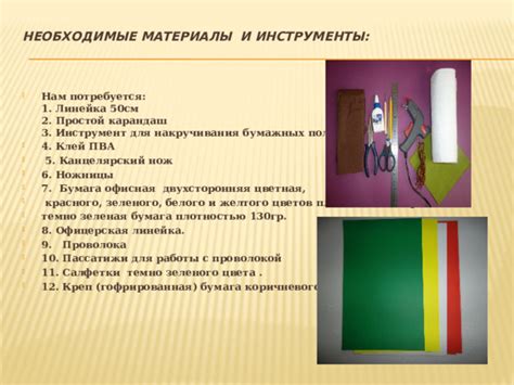 Необходимые материалы и инструменты: что потребуется для осуществления работы