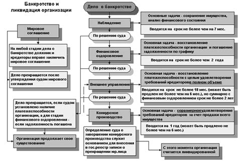 Общая схема и последовательность рассмотрения дела в случае банкротства