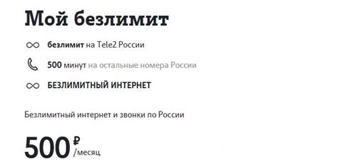 Ограничения и условия использования данного тарифа