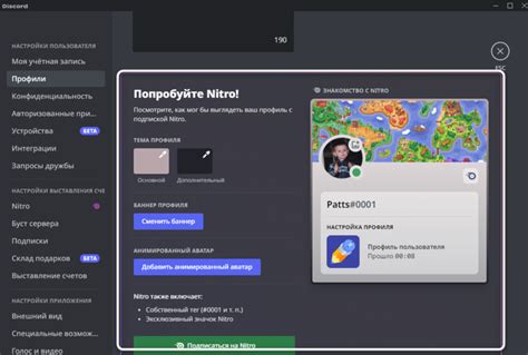 Ознакомление с возможностями и функционалом профиля в Дискорде