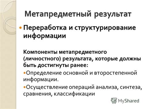 Определение направления и структурирование информации