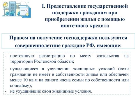 Определение правительственной поддержки при приобретении жилья