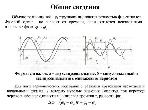 Определение фазового сдвига сигналов