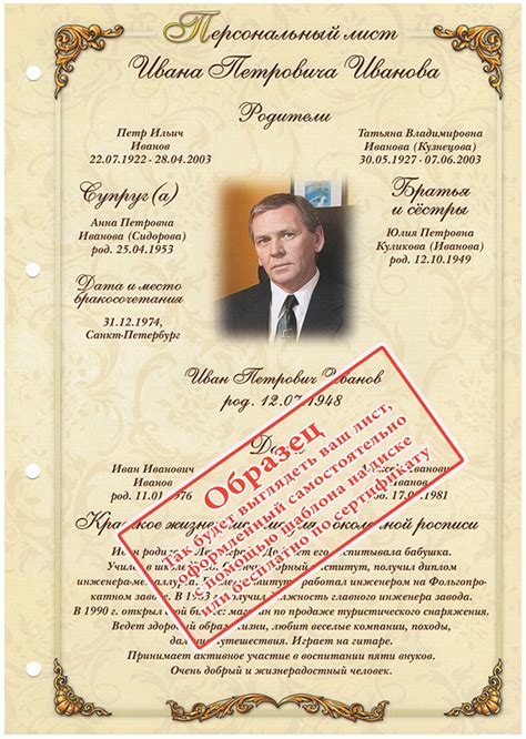 Организация данных в родословной книге: