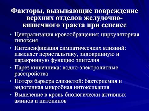 Основные факторы, вызывающие продолжительное расстройство желудочно-кишечного тракта