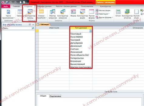 Основные функции обработки информации в базе данных Access