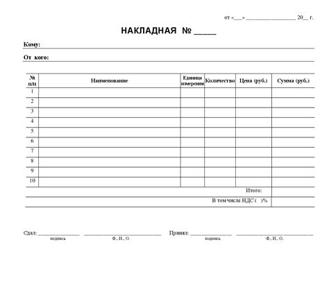 Основные цели товарной накладной