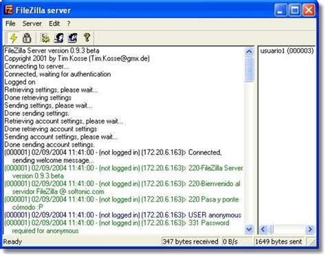 Особенности взаимодействия с FTP-сервером FileZilla Server