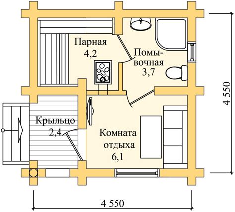 Особенности планировки внутреннего пространства бани