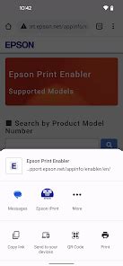 Открытие приложения Epson Print Enabler на мобильном устройстве