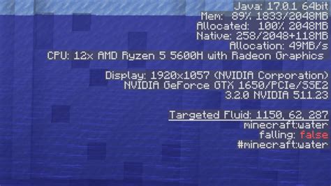 Открытие экрана отладки F3 в игре Minecraft: шаг за шагом