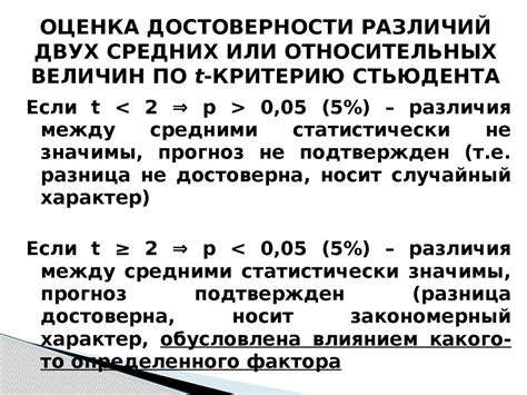 Оценка достоверности и репрезентативности эксперимента