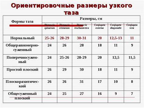 Оценка необходимых размеров и формы