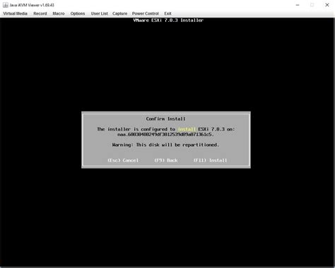 Подготовка носителя и запуск установки ESXi 6.7