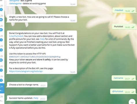 Получение токена для создания нового бота