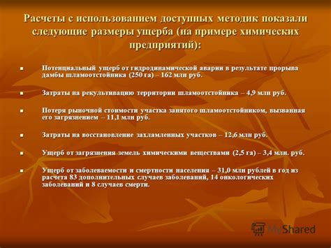 Потенциальный ущерб от взаимодействия с акролеином