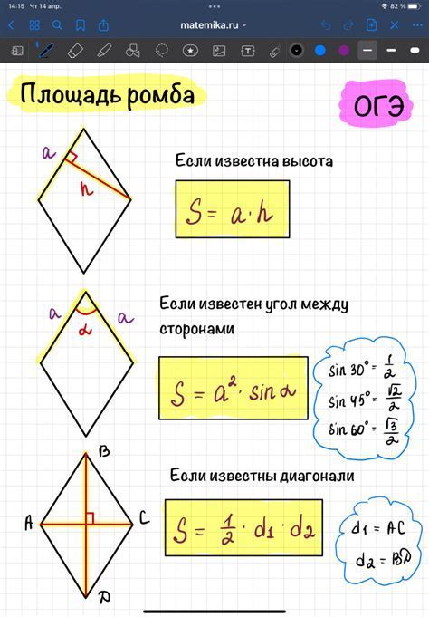 Практическое применение расчета длины стороны ромба по его диагоналям