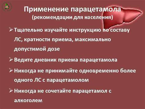 Применение и рекомендации приема