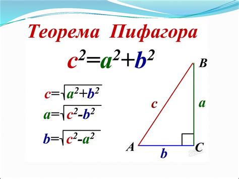 Пример 1: вычисление катетов с использованием формулы Пифагора