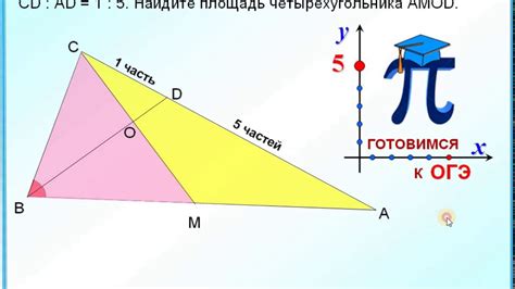 Пример 2: применение площадей треугольников для определения длин катетов