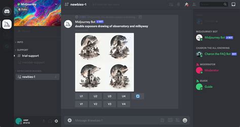 Принцип работы и функционал mid journey в Discord