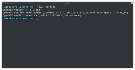 Проверка версии Java с помощью системных настроек в Linux
