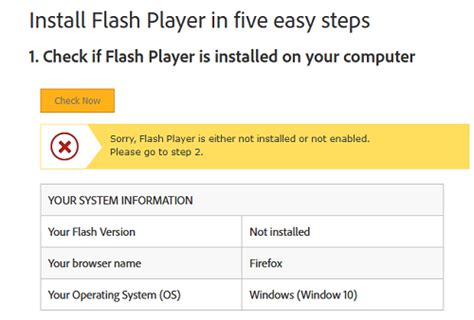 Проверка наличия поддержки Flash Player