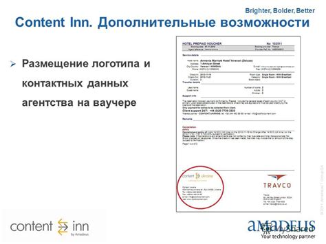 Размещение логотипа и контактных данных