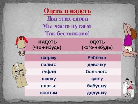 Разнообразные значения глагола "одеть"