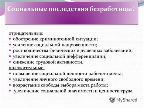 Расширение социальной неравенства и увеличение безработицы