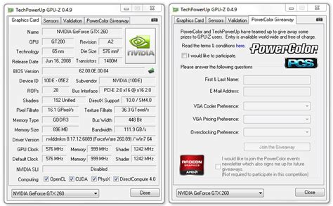 Расширенные настройки и функции в программе GPU-Z